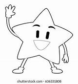 Coloring Book Outlined Star Waving Mascot Vector De Stock Libre  sketch template