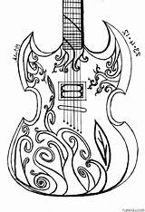 Electric Guitar Drawing Coloring Page » Turkau sketch template