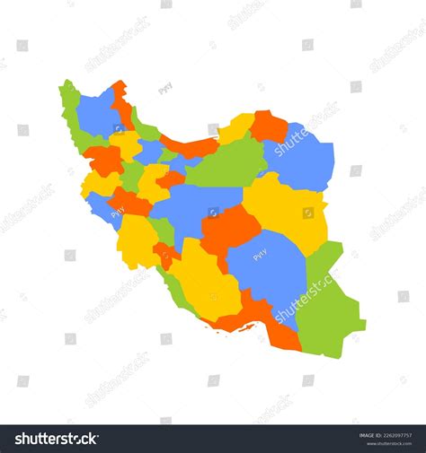 Iran Political Map Administrative Divisions Provinces Stock Vector ...