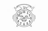 Alarm Clock Coloring Page SVG Cut  By Creative Fabrica Crafts sketch template