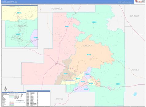 Lincoln County, NM Wall Map Color Cast Style by MarketMAPS - MapSales