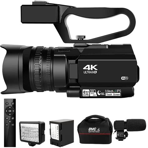 Camcorder 4K Ultra HD 48MP Video Camera for YouTube Live Streaming 30X Digital Zoom IR Night ...