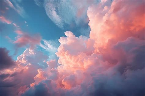 Pink clouds are seen in the blue sky | Premium AI-generated image