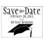 Reunion Class Save The Date Black Graduation Cap Postcard | Zazzle