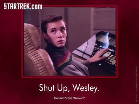 shut up, wesley. - classic star trek quotes