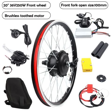 20& FRONT WHEEL Electric Bicycle Ebike Conversion Kit 250W 36V Hub Motor Cycling $189.00 - PicClick