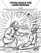 Peter Heals Crippled Beggar Coloring Page Pages sketch template