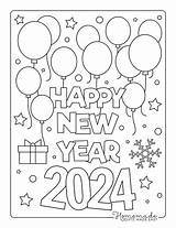 Free Printable New Year Coloring Pages For 2024 sketch template