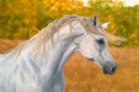 ArtStation - White horse oil painting