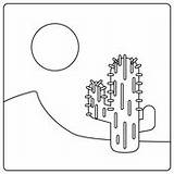Sun over Desert Cactuses coloring Page  Free Printable Coloring Pages sketch template