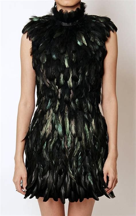 black feather dress mini - Angle Baggett