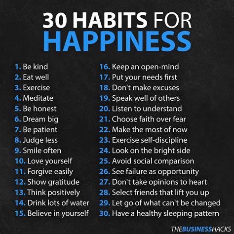 30 habits for happiness – Artofit