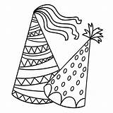 Premium Vector  New Year party hat Isolated coloring Page For Kids sketch template