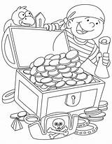 Pirate Treasure Chest Coloring Page Sketch Coloring sketch template
