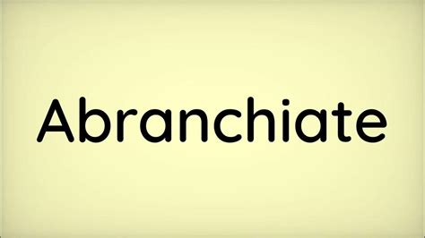 Abranchiate - YouTube