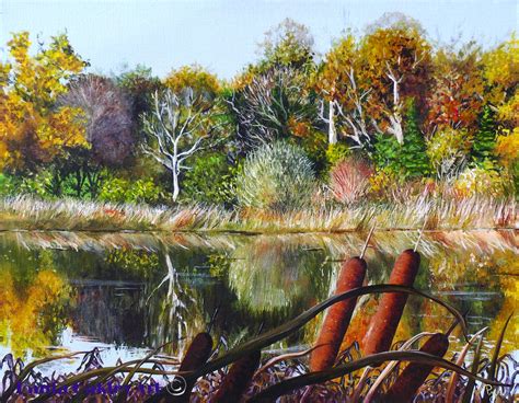 ORIGINAL ART by Paula Oakley: "Lakeside Autumn" Painting the Autumn ...