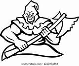 Hooded Medieval Executioner Carrying Axe Mascot Stock Vector Royalty  sketch template