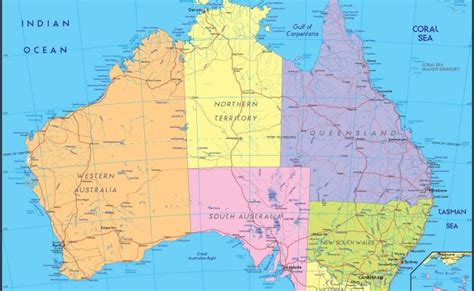 Map Of Australia Regions Political And State Map Of Australia – Bilarasa