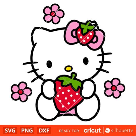 Strawberry Hello Kitty Svg, Sanrio Svg, Hello Kitty Svg, Kaw - Inspire Uplift