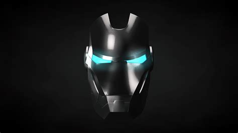 Iron Man Helmet Front Black and Blue by Exherion on DeviantArt