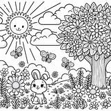 Coloring Page Nature themed Color For Kids sketch template