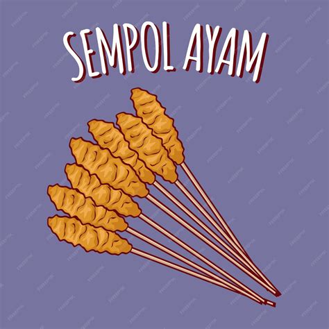 Premium Vector | Sempol ayam illustration Indonesian food with cartoon ...