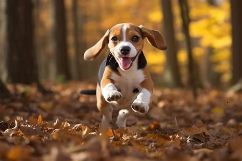 Premium AI Image | Cute Beagle Playing Outdoor And Copy Space