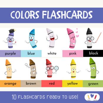 Colors Flashcards by Teachandinspire | TPT