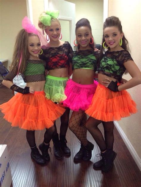 Maddie, Paige, Nia & Kendall | Dance moms costumes, Dance moms girls, Dance moms dancers