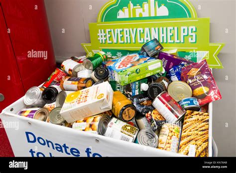 Donation box in a Supermarket to permit customers to donate food which ...