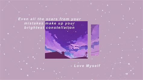 BTS Aesthetic Lyrics Desktop Wallpaper - Love Myself