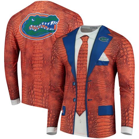 Men's Faux Real Orange Florida Gators Suit Long Sleeve T-Shirt