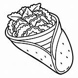 Gyro Food Outline Illustration Digital coloring Book Page Line Art  sketch template