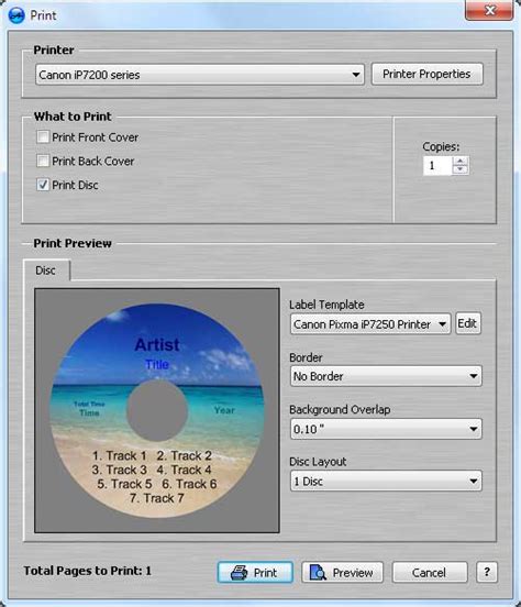 Canon Pixma iP7250 CD Printing Software - CD Tray