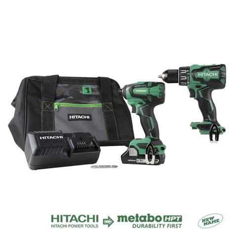 Hitachi 2-Tool 18-Volt Brushless Power Tool Combo Kit with Soft Case (Charger Included and 1 ...