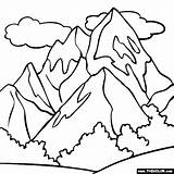 Mountain coloring Page  color A Snowy mountain sketch template