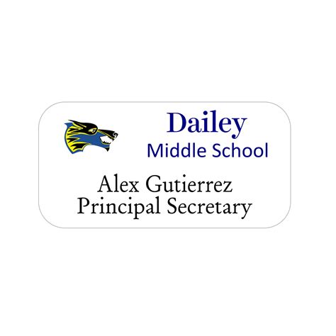 Del Valle ISD - Dailey Middle - 2 Line Name Tag | HC Brands