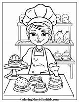Baker Coloring Pages Free PDF Printables  Sheets For Kids sketch template