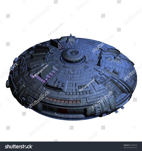 Alien Mothership 3d Render Clipping Path Stock Illustration 32879206 ...