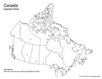 Maps of Canada - Capital Cities (Student Ready) by Fox Trail Learning