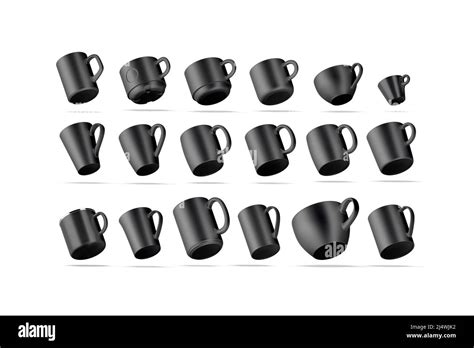 Blank black ceramic mug mock up, different types, no gravity Stock Photo - Alamy