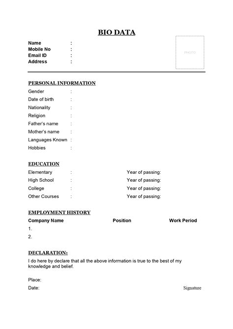 Job Application Cv Format Sri Lanka Bio Data Form Sri - vrogue.co