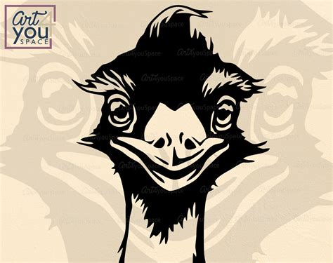 Emu SVG PNG DXF, Ostrich Clipart Download, Australian Bird, Vector, Pr ...