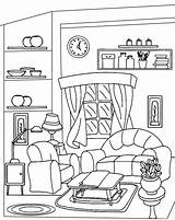Printable Cozy Living Room coloring Page  Download Print Or Color sketch template