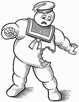 Coloring Ghostbusters Marshmallow Man Puft Pages Stay Printable Kids  sketch template