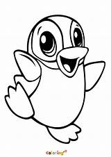 Printable Cute Penguin Coloring Pages sketch template