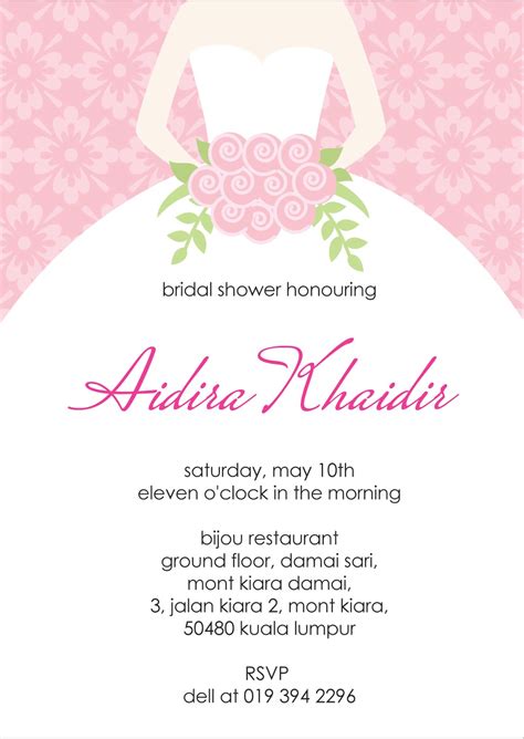 Your one-stop wedding centre - gifts, deco, favors and such!: Bridal Shower Invitation Card