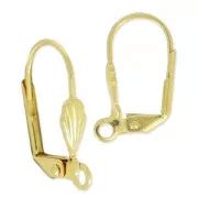 Leverback earrings shell 18mm fine Gold plated x2 - Perles & Co