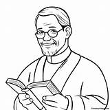 Pastor With Bible Coloring Page  Pagescom sketch template
