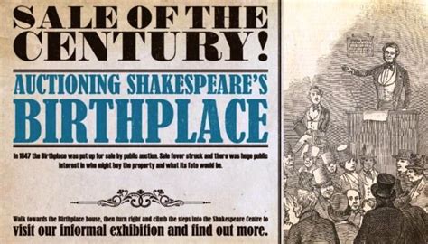 Saving Shakespeare’s Birthplace exhibition recreates landmark auction ...